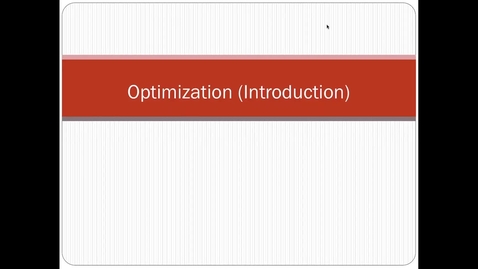 Thumbnail for Optimization-Part1