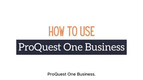 Thumbnail for How To Search ProQuest One Business