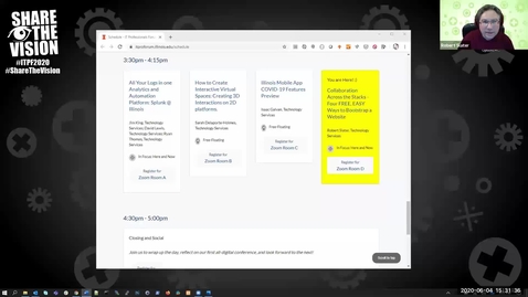 Thumbnail for entry 5D - Collaboration Across the Stacks - Four FREE, EASY Ways to Bootstrap a Website - Robert Slater, Spring 2020 IT Pro Forum