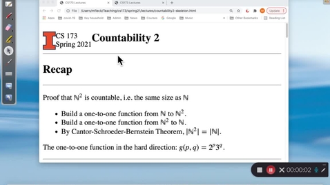 Thumbnail for CS 173 (Spring 2021)  Countability 2