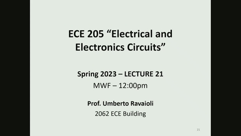 Thumbnail for ECE 205 Lecture 21 - Spring 2023