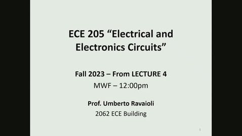 Thumbnail for entry ECE 205 Lecture 5 - Fall 2023