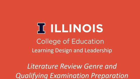 Thumbnail for LDL Exam-Dissertation Sequence Literature Reviews