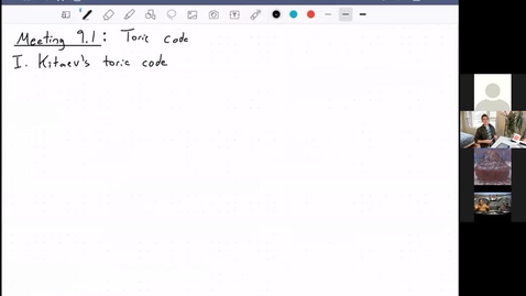 Thumbnail for Meeting 9.1: Toric code I