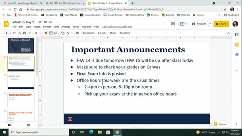 Thumbnail for F21 Stat 100: Week 10, Lecture 2