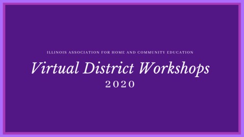 Thumbnail for HCE District Workshop Video - Mary Johnson - District 3 Director