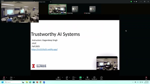 Thumbnail for CS 521: Trustworthy AI Systems Fall 2025