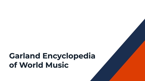 Thumbnail for entry Garland Encyclopedia of World Music