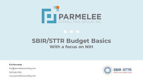 Thumbnail for entry SBIR/STTR Webinar: Budget Basics
