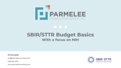 Thumbnail for SBIR/STTR Webinar: Budget Basics