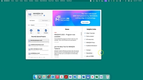Thumbnail for MAXQDA: Start a Project and Understand the Workspace