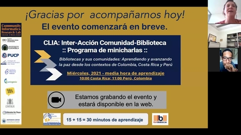 Thumbnail for CLIA: Inter-Acción Comunidad-Biblioteca Programa de minicharlas--Mar 31, 2021