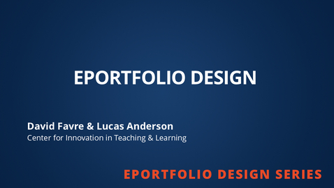 Thumbnail for ePortfolio Design Series