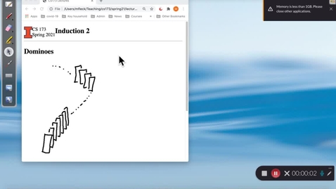 Thumbnail for CS 173 (Spring 2021)  Induction 2