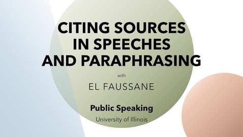Thumbnail for Citing Sources and Paraphrasing