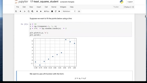 Thumbnail for entry Linear Least Squares: solving IPython notebook