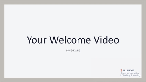 Thumbnail for Your Welcome Video