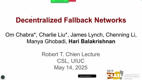 Thumbnail for RT Chien Lecture - Professor Hari Balakrishnan