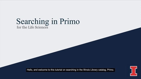 Thumbnail for Primo Search for the Life Sciences