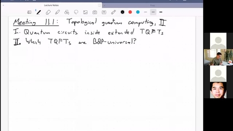 Thumbnail for Meeting 11.1: Topological quantum computing II