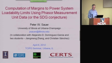 Thumbnail for entry Computation of Margins to Power System Loadability Limits Using Phasor Measurement Unit Data