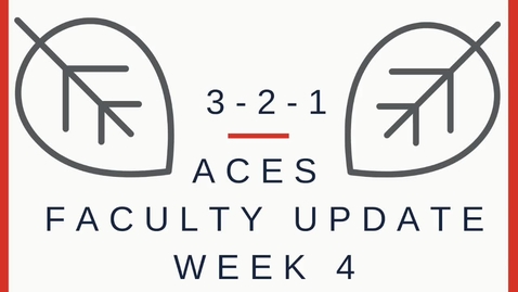 Thumbnail for ACES 3-2-1 Faculty Update from Anna Ball