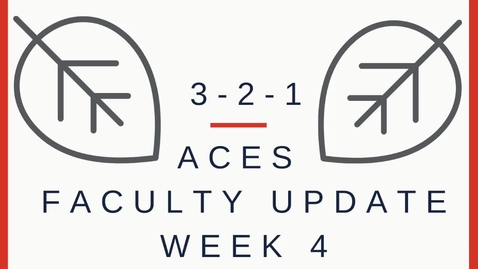 Thumbnail for entry ACES 3-2-1 Faculty Update from Anna Ball