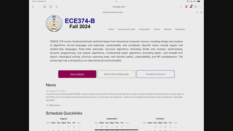 Thumbnail for ECE 374 BL1 Fall 2024 9-10-2024