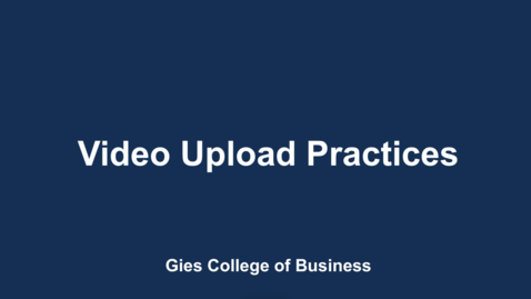 Thumbnail for Video Upload Overview