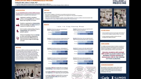 Thumbnail for Poster: Pediatric Simulation in Preclinical Medical Education Using a High-Fidelity Patient Simulator and Standardized Patient