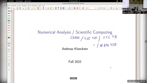 Thumbnail for CS450 Lecture 1 August 23