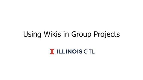 Thumbnail for Using Wikis in Group Projects