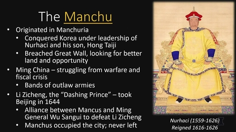 Thumbnail for 15. From Ming to Qing - Quiz