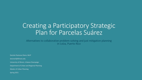 Thumbnail for Participatory Strategies for Parcelas Suárez, Loíza PR