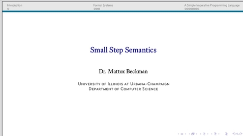 Thumbnail for Small Step Semantics