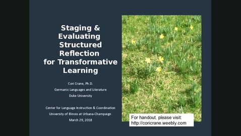 Thumbnail for CLIC Webinar: &quot;Staging and Evaluating Structured Reflection for Transformative Learning&quot;