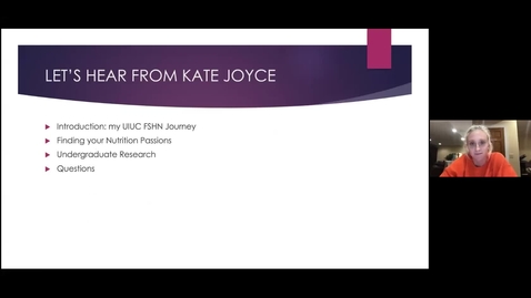 Thumbnail for Human Nutrition as a Pre-Health Major at UIUC -- candid talk with Kate Joyce (former nutrition student currently studying at Rush Medical)