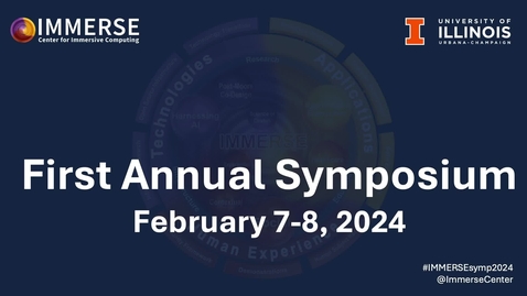 Thumbnail for Welcoming remarks - IMMERSE First Annual Symposium 2024