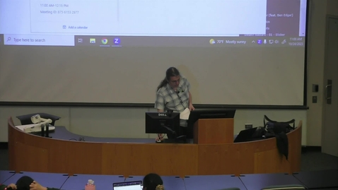 Thumbnail for Lecture 19, October 24 (via lecture capture)