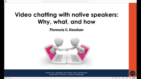 Thumbnail for CLIC webinar: Video chatting with native speakers: Why, What, How