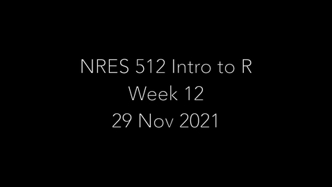 Thumbnail for NRES 512 Week 12 - Working with GIS data