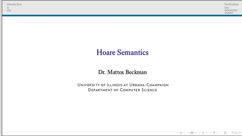 Thumbnail for Hoare Semantics