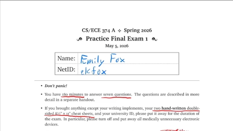 Thumbnail for Practice Final Exam 1 Part II