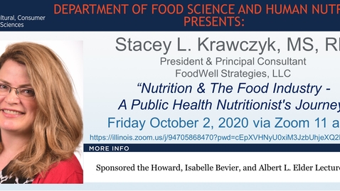 Thumbnail for FSHN 597 Fall 2020 Graduate Seminar- Dr. Stacey L. Krawczyk- Oct. 2, 2020