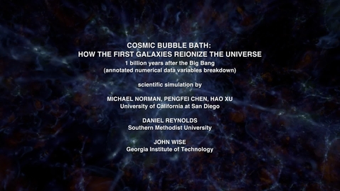 Thumbnail for Cosmic Bubble Bath: How the First Galaxies Reionize the Universe [variables w/labels]