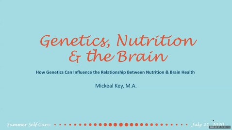 Thumbnail for The role of Genetics/Epigenetics in the Relationship between Nutrition and Cognitive Aging