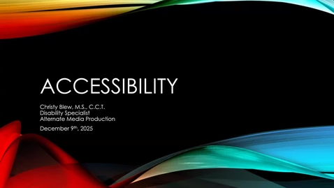 Thumbnail for December Web Con Workshop: Accessibility and Basic Best Practices