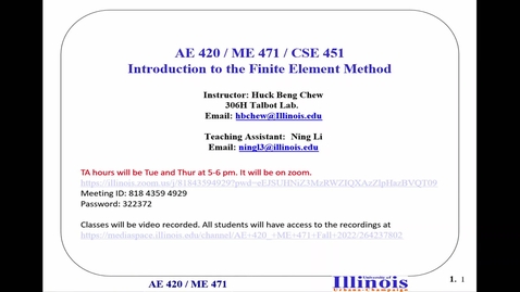 Thumbnail for AE 420/ ME 471 Fall 2022