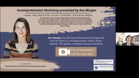 Thumbnail for Incomprehension Workshop, presented by Ann Morgan