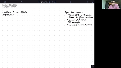 Thumbnail for CS/ECE 374 AL1/BL1 - Lecture 8 - Turing Machines